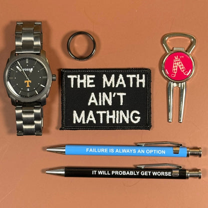 The Math Ain't Mathing Funny Morale Patch, 2x3" | Made in USA | VELCRO® Brand Hook Backing - LoneStar Adhesive
