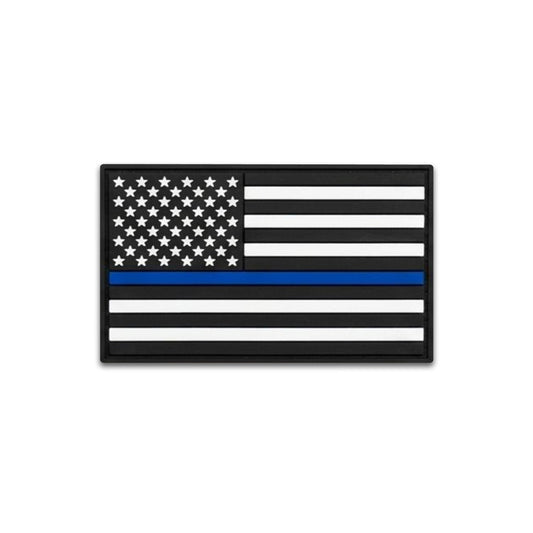 Thin Blue Line Flag - PVC Patch (5pk) - LoneStar Adhesive