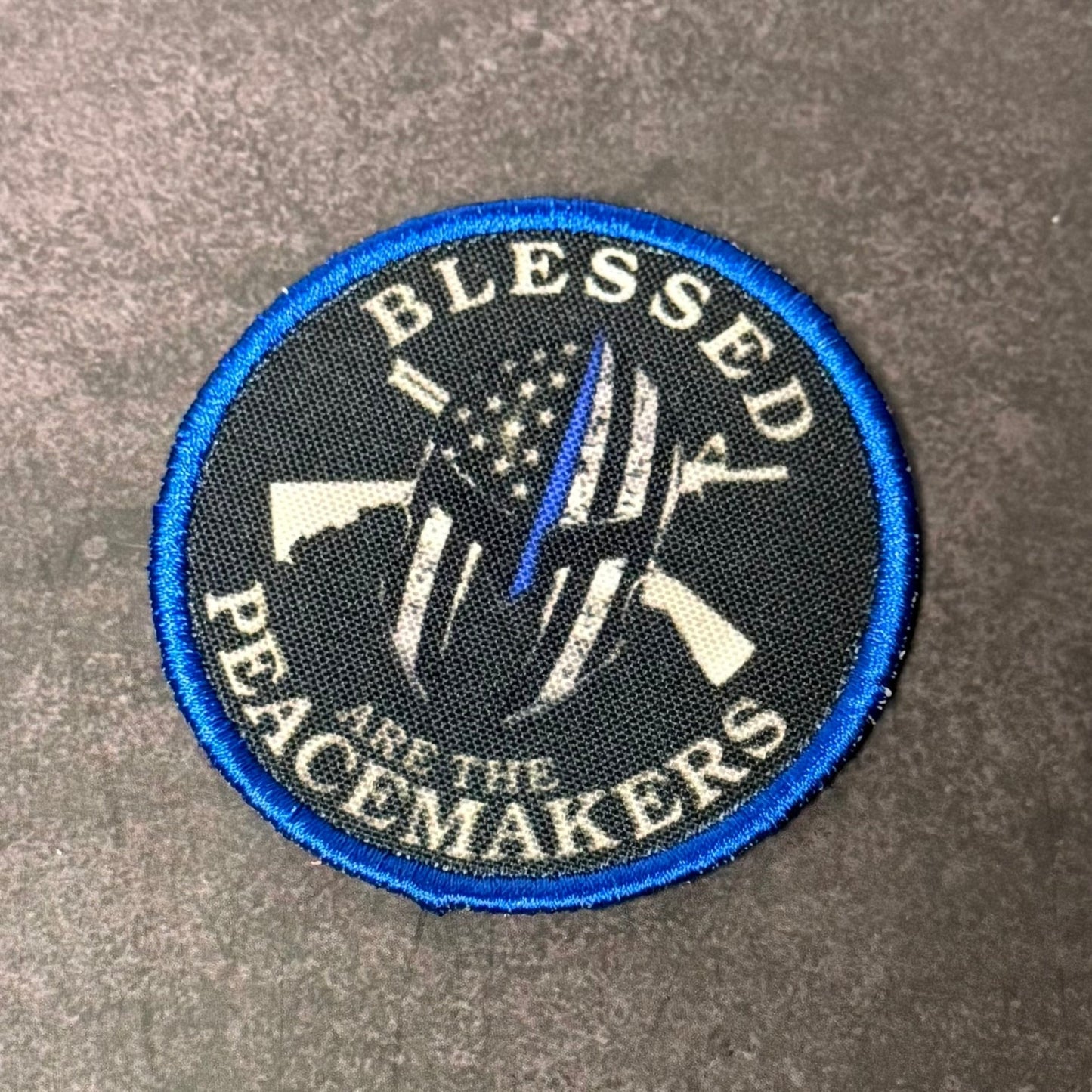 Thin Blue Line Peacemakers Morale Patch 3" Round Hook & Loop | Made in USA - LoneStar Adhesive