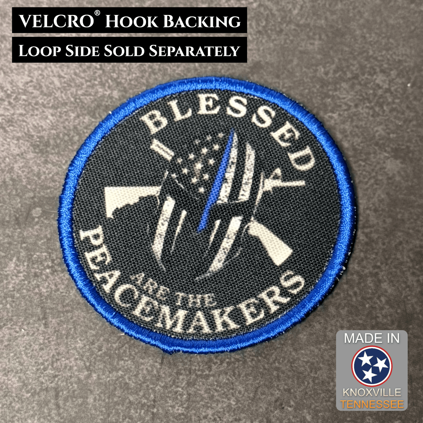 Thin Blue Line Peacemakers Morale Patch 3" Round Hook & Loop | Made in USA - LoneStar Adhesive