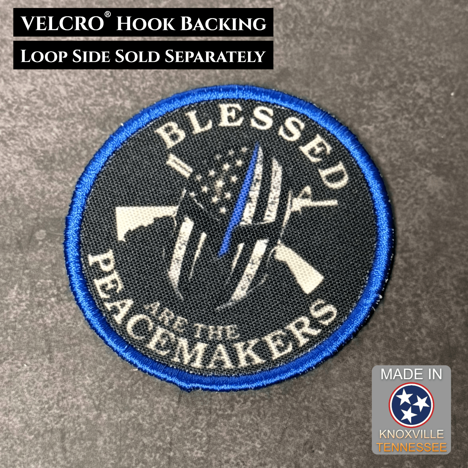 Thin Blue Line Peacemakers Morale Patch 3" Round Hook & Loop | Made in USA - LoneStar Adhesive