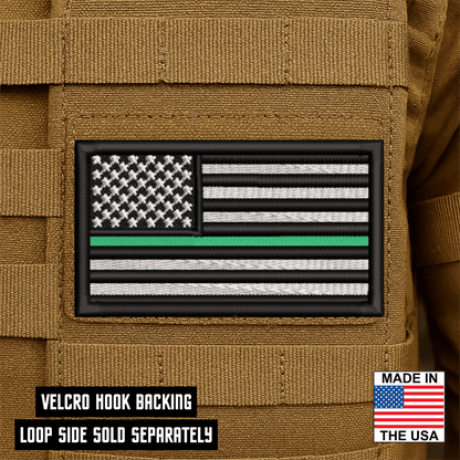 Thin Green Line American Flag VELCRO® Patch | Made in USA - LoneStar Adhesive