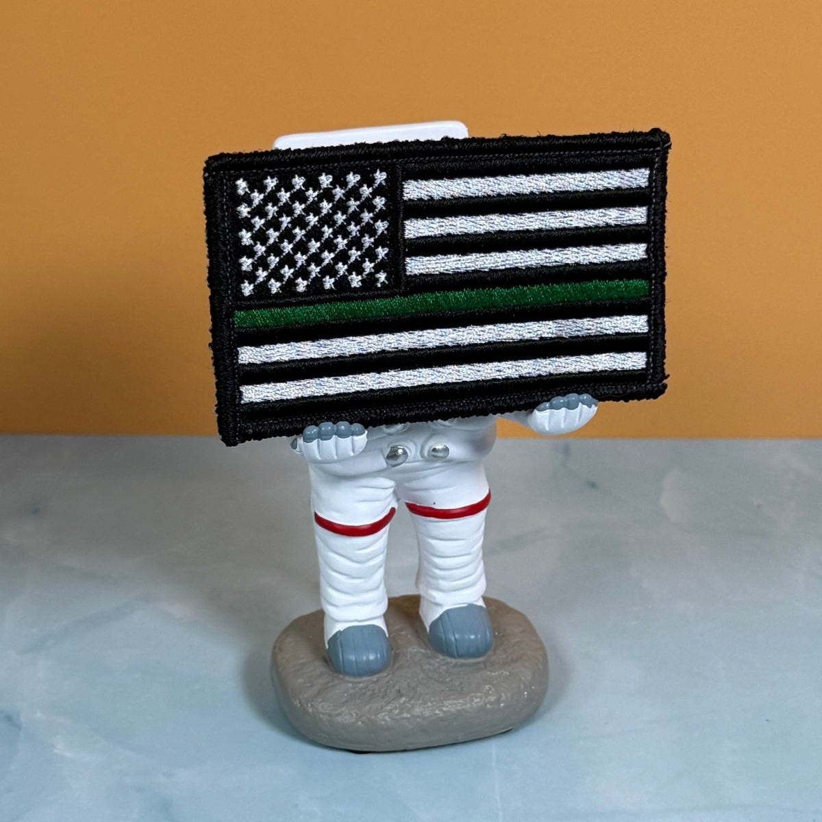 Thin Green Line Tactical American Flag Patch, 2x3.5" | Made in USA | VELCRO® Brand Hook Backing - LoneStar Adhesive