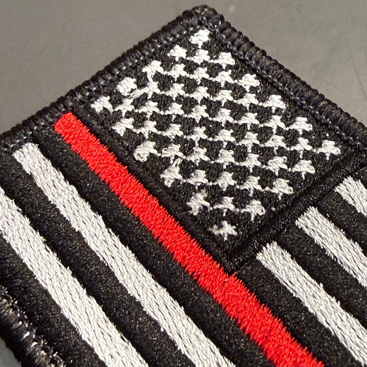 Thin Red Line American Flag Firefighter Patch, 2x3.5" | Made in USA | VELCRO® Brand Hook Backing - #LoneStar Adhesive#