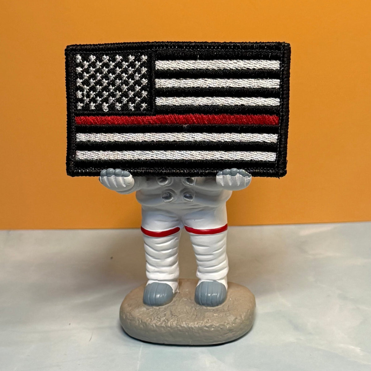 Thin Red Line American Flag Firefighter Patch, 2x3.5" | Made in USA | VELCRO® Brand Hook Backing - #LoneStar Adhesive#