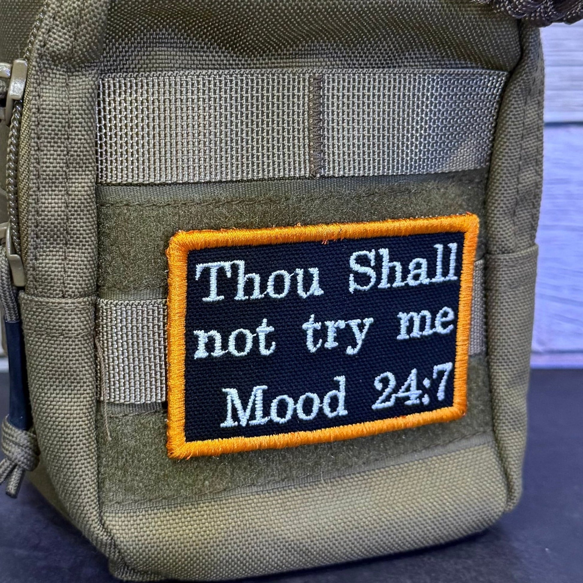 Thou Shall Not Try Me Funny Morale Patch | Made in USA | VELCRO® Brand Hook Backing - LoneStar Adhesive