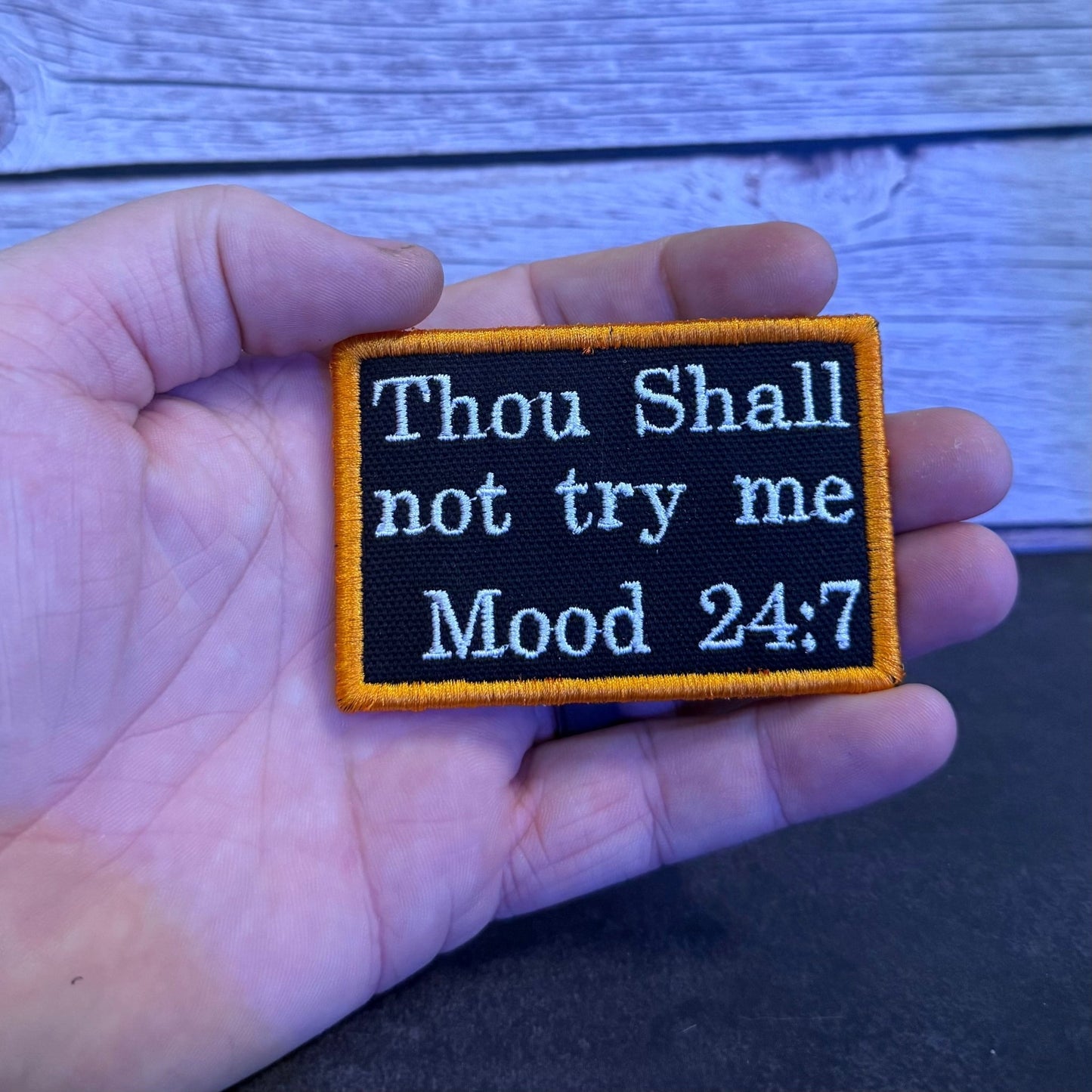Thou Shall Not Try Me Funny Morale Patch | Made in USA | VELCRO® Brand Hook Backing - LoneStar Adhesive