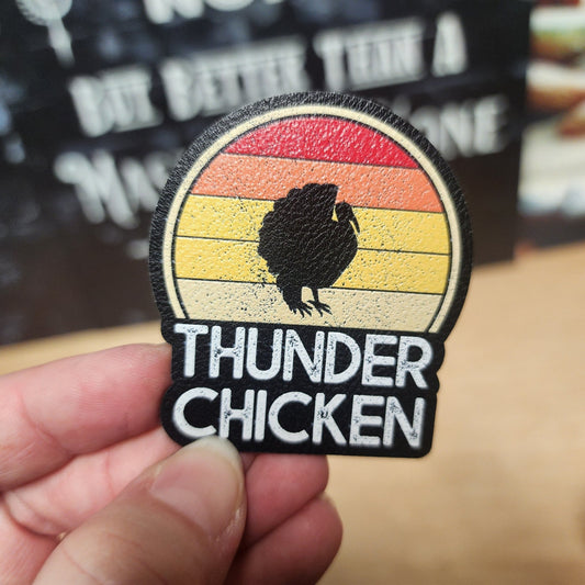 Thunder Chicken UV Printed Leatherette Hat Patch - MR01 - LoneStar Adhesive