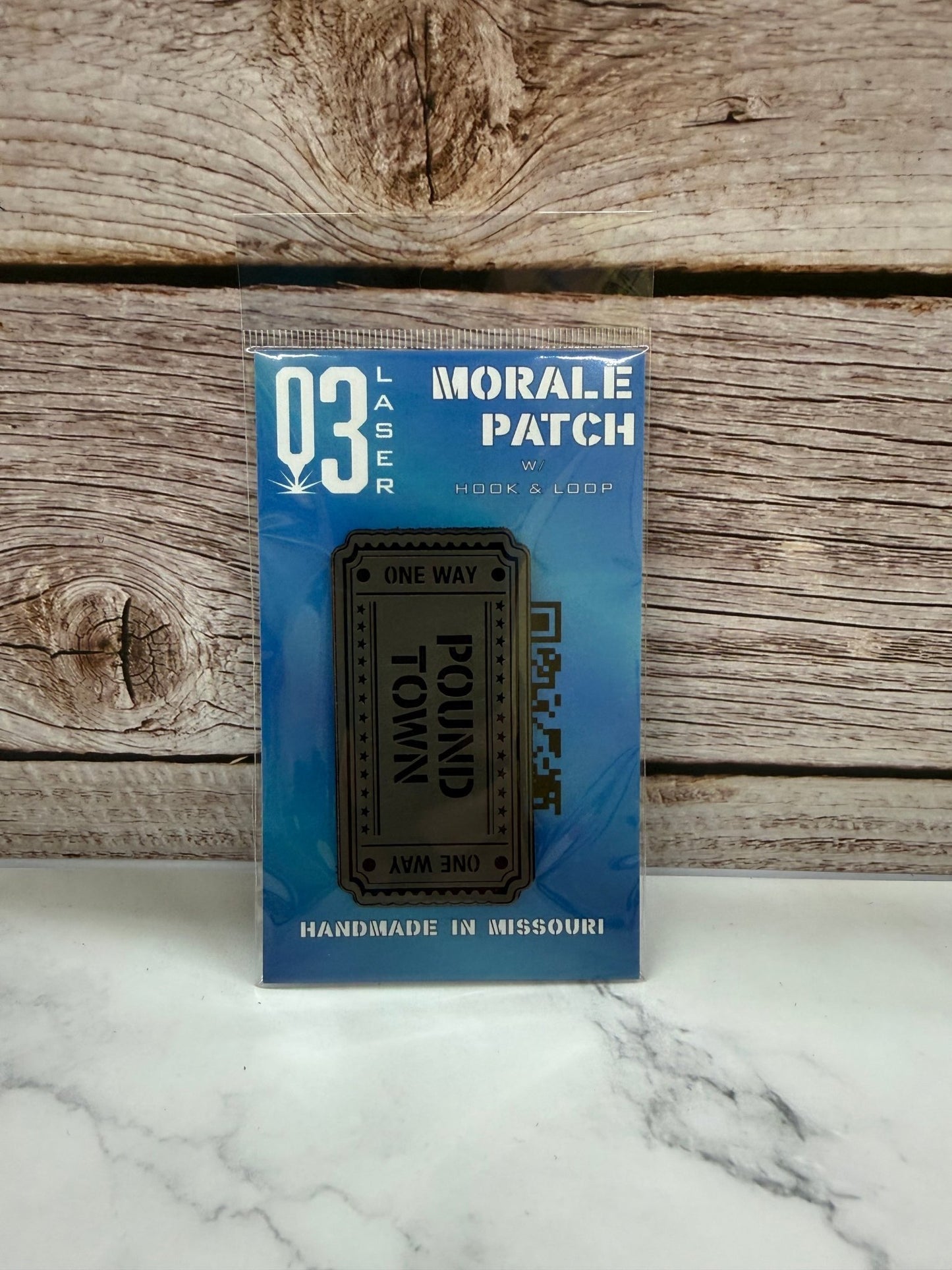 Ticket to Pound Town Funny Morale Patch | Made in USA | VELCRO® Brand Hook Backing - LoneStar Adhesive