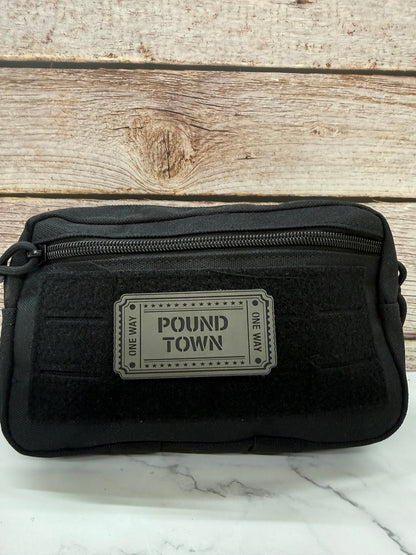 Ticket to Pound Town Funny Morale Patch | Made in USA | VELCRO® Brand Hook Backing - LoneStar Adhesive