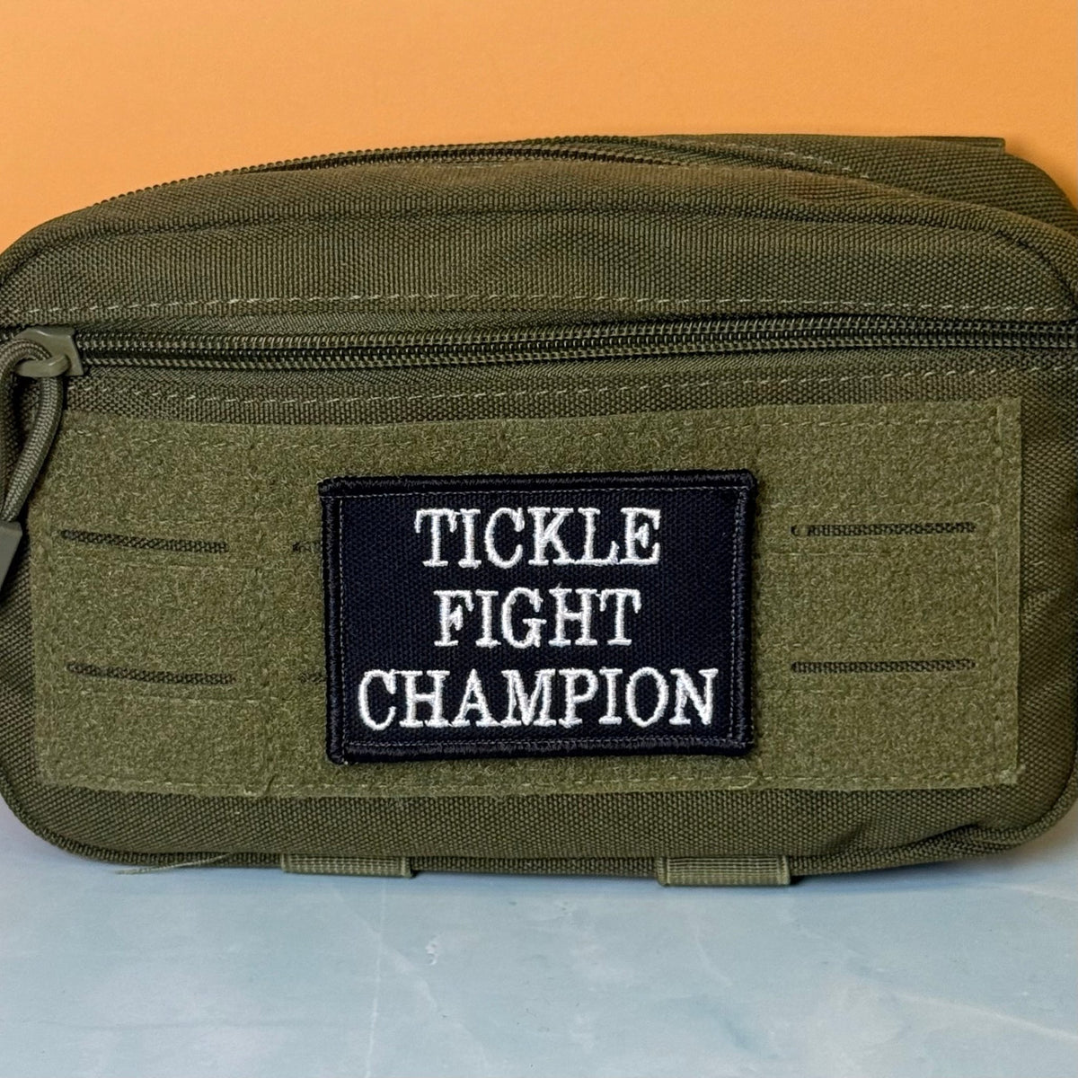 Tickle Fight Champion Funny Morale Patch, 2x3" | Made in USA | VELCRO® Brand Hook Backing - #LoneStar Adhesive#