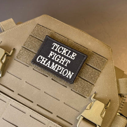 Tickle Fight Champion Funny Morale Patch, 2x3" | Made in USA | VELCRO® Brand Hook Backing - #LoneStar Adhesive#