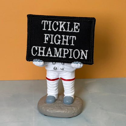 Tickle Fight Champion Funny Morale Patch, 2x3" | Made in USA | VELCRO® Brand Hook Backing - #LoneStar Adhesive#