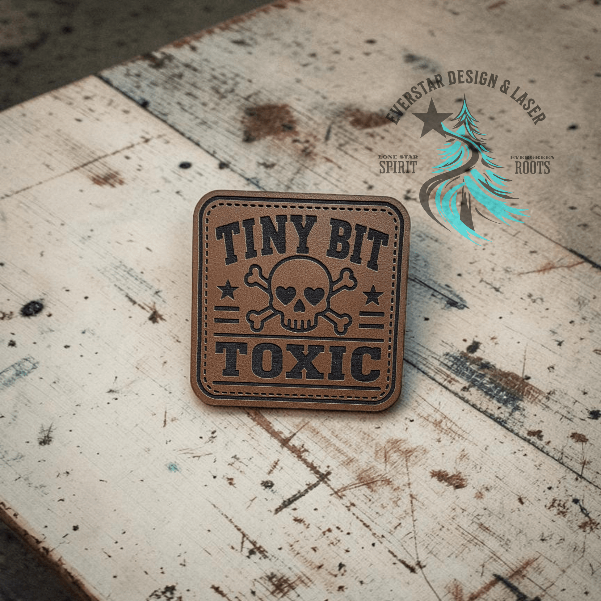 Tiny Bit Toxic Leather Patch - LoneStar Adhesive