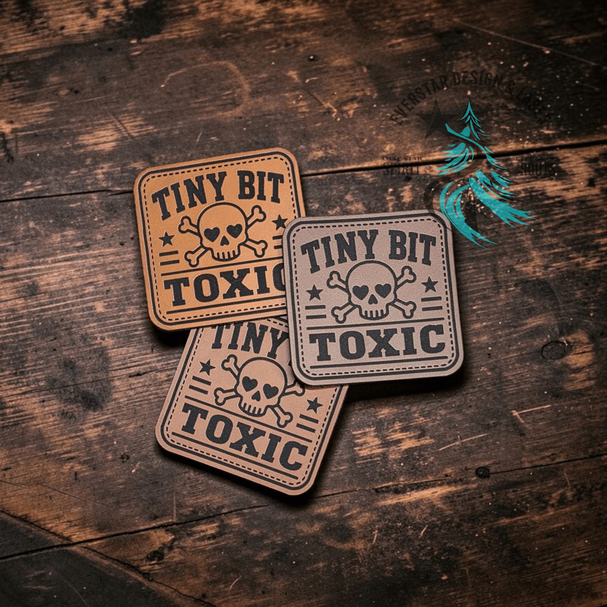 Tiny Bit Toxic Leather Patch - LoneStar Adhesive