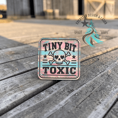Tiny Bit Toxic Retro Rodeo Leather Patch - LoneStar Adhesive