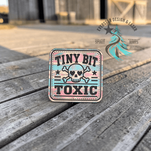 Tiny Bit Toxic Retro Rodeo Leather Patch - LoneStar Adhesive