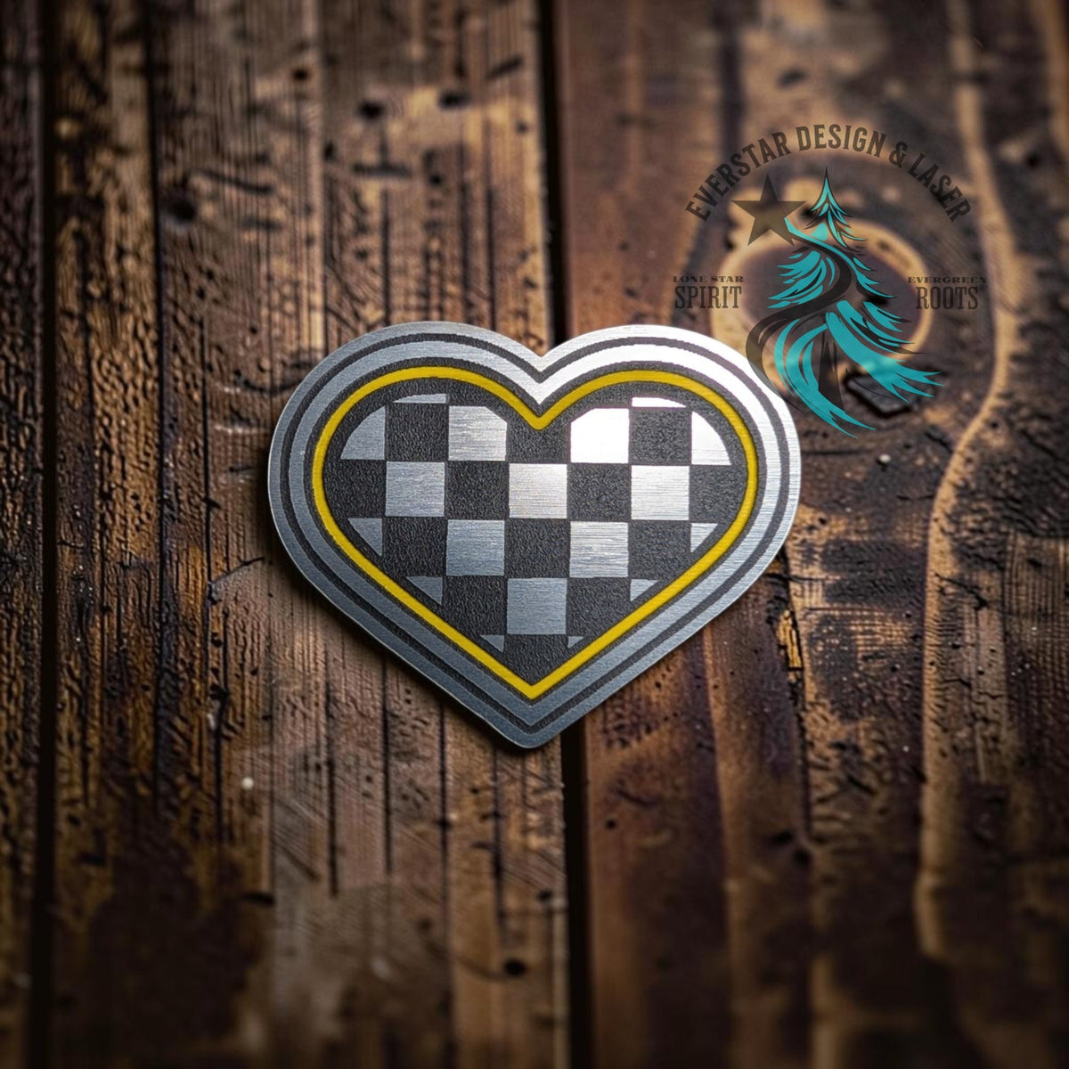 Classic Checkered Heart Hat Patch