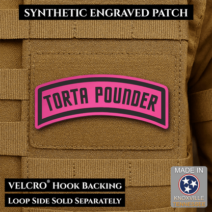 Torta Pounder Rocker Tab Funny Morale Patch, 1x2.6" | Made in USA | VELCRO® Brand Hook Backing - LoneStar Adhesive