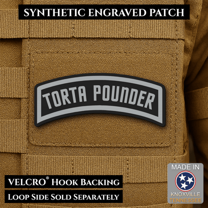 Torta Pounder Rocker Tab Funny Morale Patch, 1x2.6" | Made in USA | VELCRO® Brand Hook Backing - LoneStar Adhesive