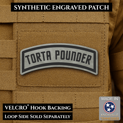 Torta Pounder Rocker Tab Funny Morale Patch, 1x2.6" | Made in USA | VELCRO® Brand Hook Backing - LoneStar Adhesive
