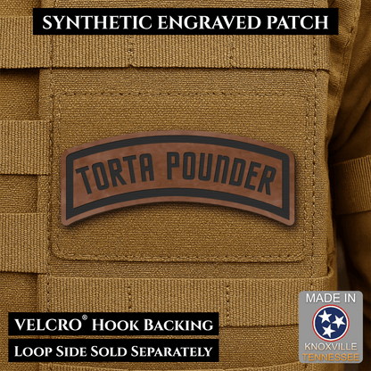 Torta Pounder Rocker Tab Funny Morale Patch, 1x2.6" | Made in USA | VELCRO® Brand Hook Backing - LoneStar Adhesive