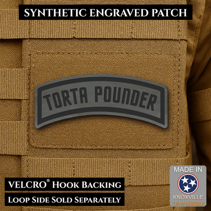 Torta Pounder Rocker Tab Funny Morale Patch, 1x2.6" | Made in USA | VELCRO® Brand Hook Backing - LoneStar Adhesive