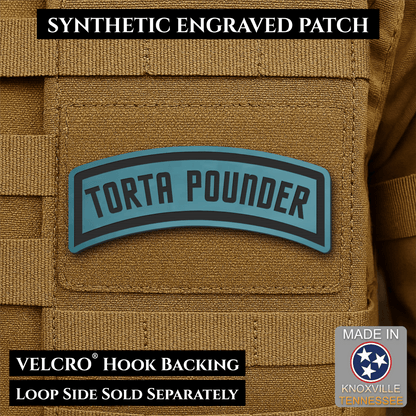 Torta Pounder Rocker Tab Funny Morale Patch, 1x2.6" | Made in USA | VELCRO® Brand Hook Backing - LoneStar Adhesive