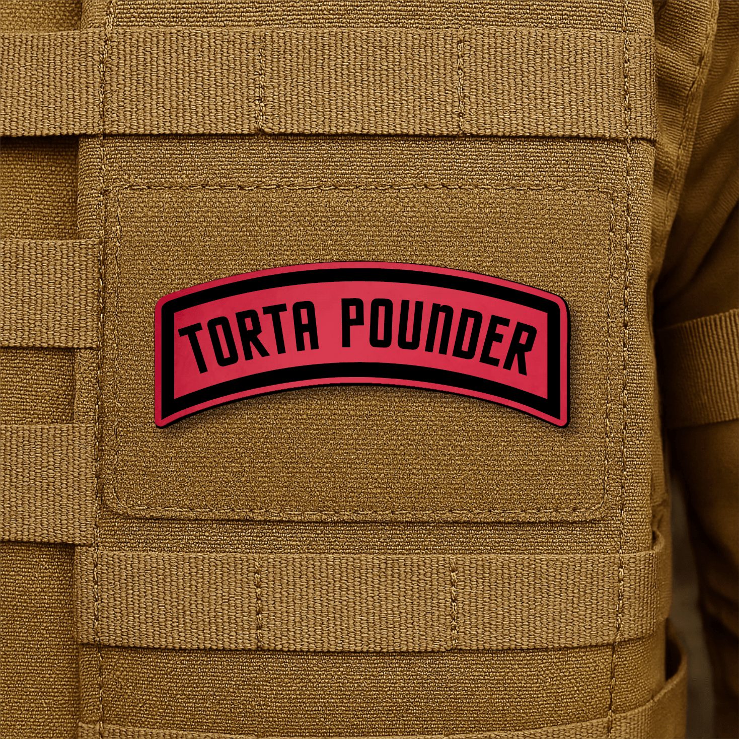 Torta Pounder Rocker Tab Morale Patch 1"x2.6" Hook & Loop | Made in USA - LoneStar Adhesive