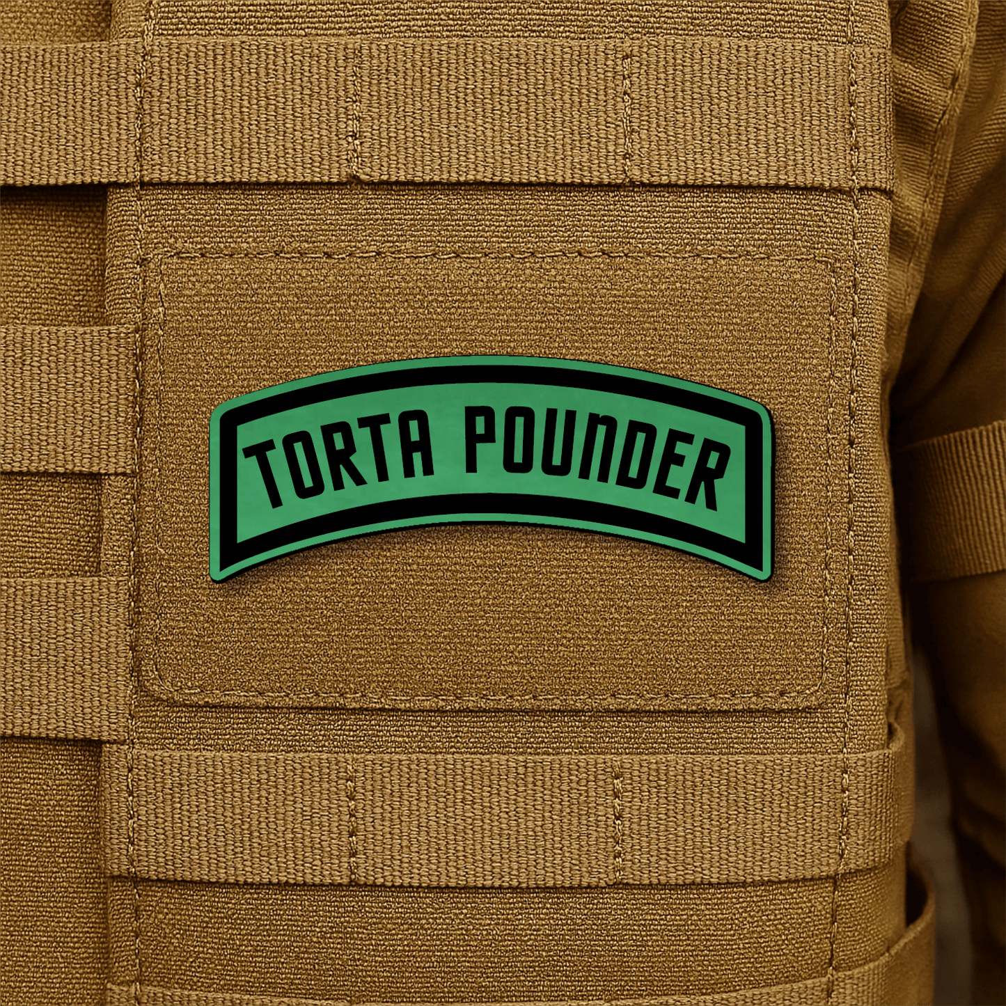 Torta Pounder Rocker Tab Morale Patch 1"x2.6" Hook & Loop | Made in USA - LoneStar Adhesive
