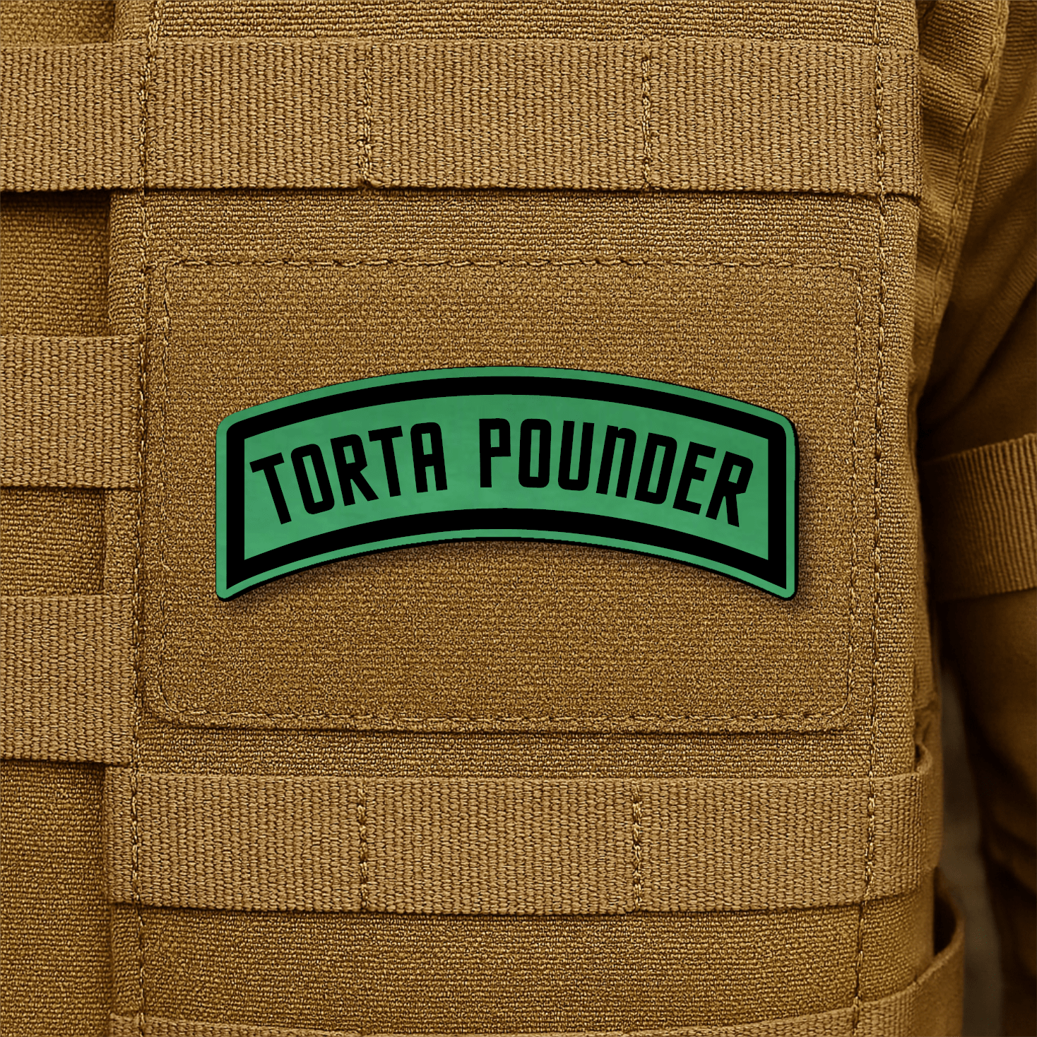 Torta Pounder Rocker Tab Morale Patch 1"x2.6" Hook & Loop | Made in USA - LoneStar Adhesive