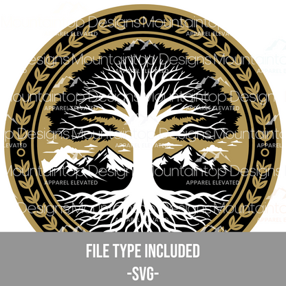 Tree of Life Circular – SVG & Lightburn Digital File for Tri - Layer Engraving - LoneStar Adhesive