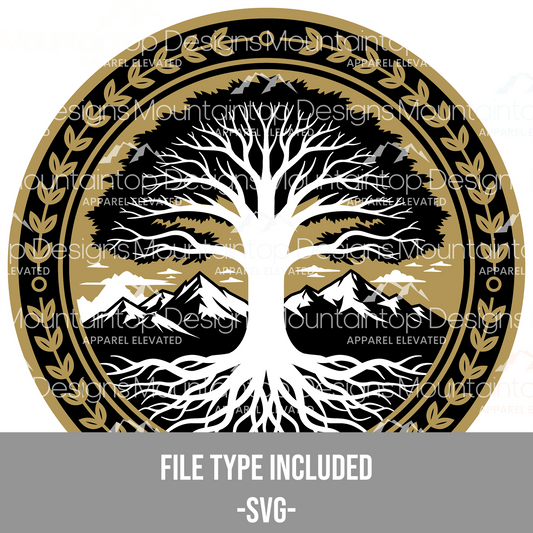 Tree of Life Circular – SVG & Lightburn Digital File for Tri - Layer Engraving - LoneStar Adhesive