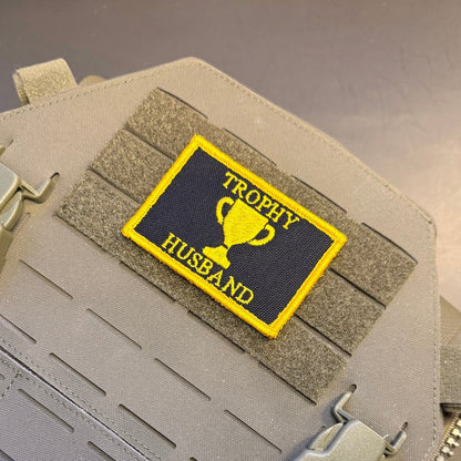 Trophy Husband Funny Embroidered Morale Patch, 2x3" | VELCRO® Brand Hook Backing - #LoneStar Adhesive#
