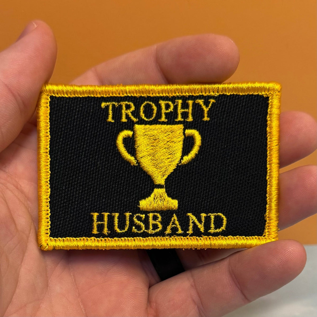 Trophy Husband Funny Embroidered Morale Patch, 2x3" | VELCRO® Brand Hook Backing - #LoneStar Adhesive#
