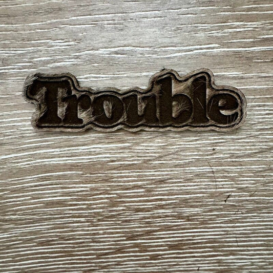 Trouble Genuine Cowhide Iron-On Patch - #LoneStar Adhesive#