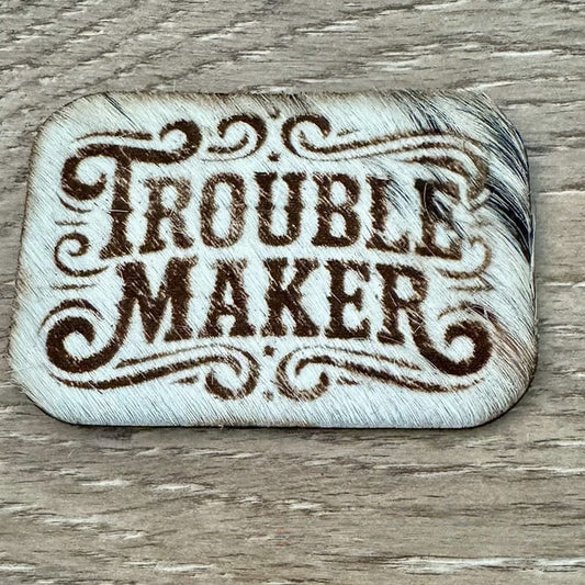 Troublemaker Genuine Cowhide Iron-On Patch - #LoneStar Adhesive#