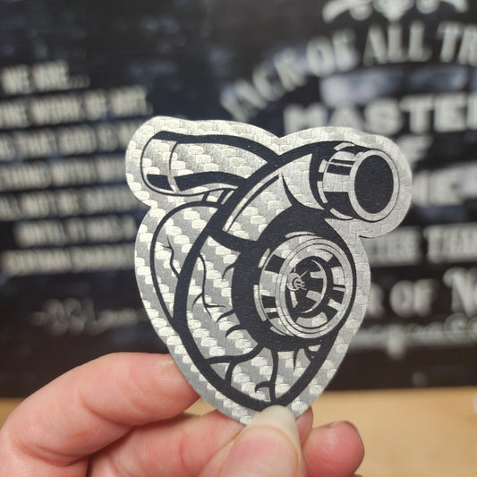 Turbocharger Power Boost Engraved Leatherette Hat Patch - MR01 - LoneStar Adhesive