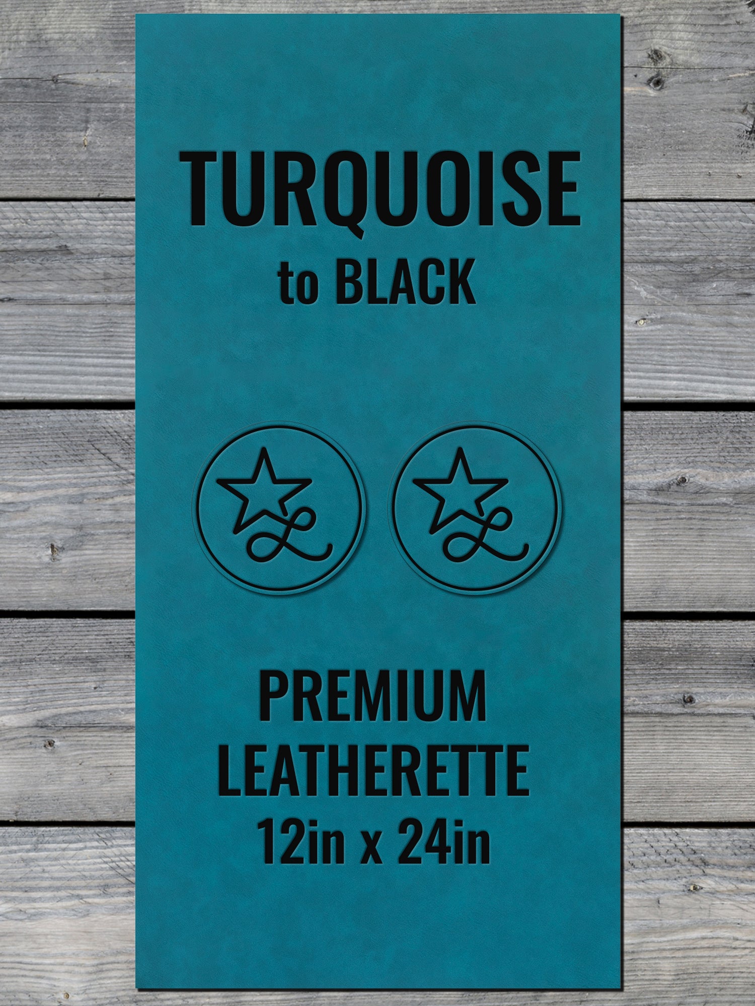 Turquoise / Black Durra-Bull Premium Leatherette™ Sheets (12x24) - #LoneStar Adhesive#