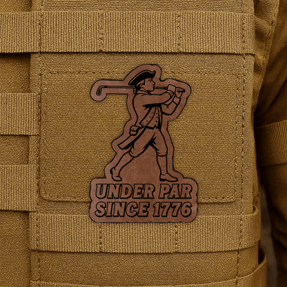 Under Par Since 1776, America 250 Funny Morale Patch 2"x3" Hook & Loop | Made in USA - LoneStar Adhesive