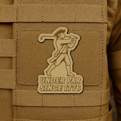 Under Par Since 1776, America 250 Funny Morale Patch 2"x3" Hook & Loop | Made in USA - LoneStar Adhesive