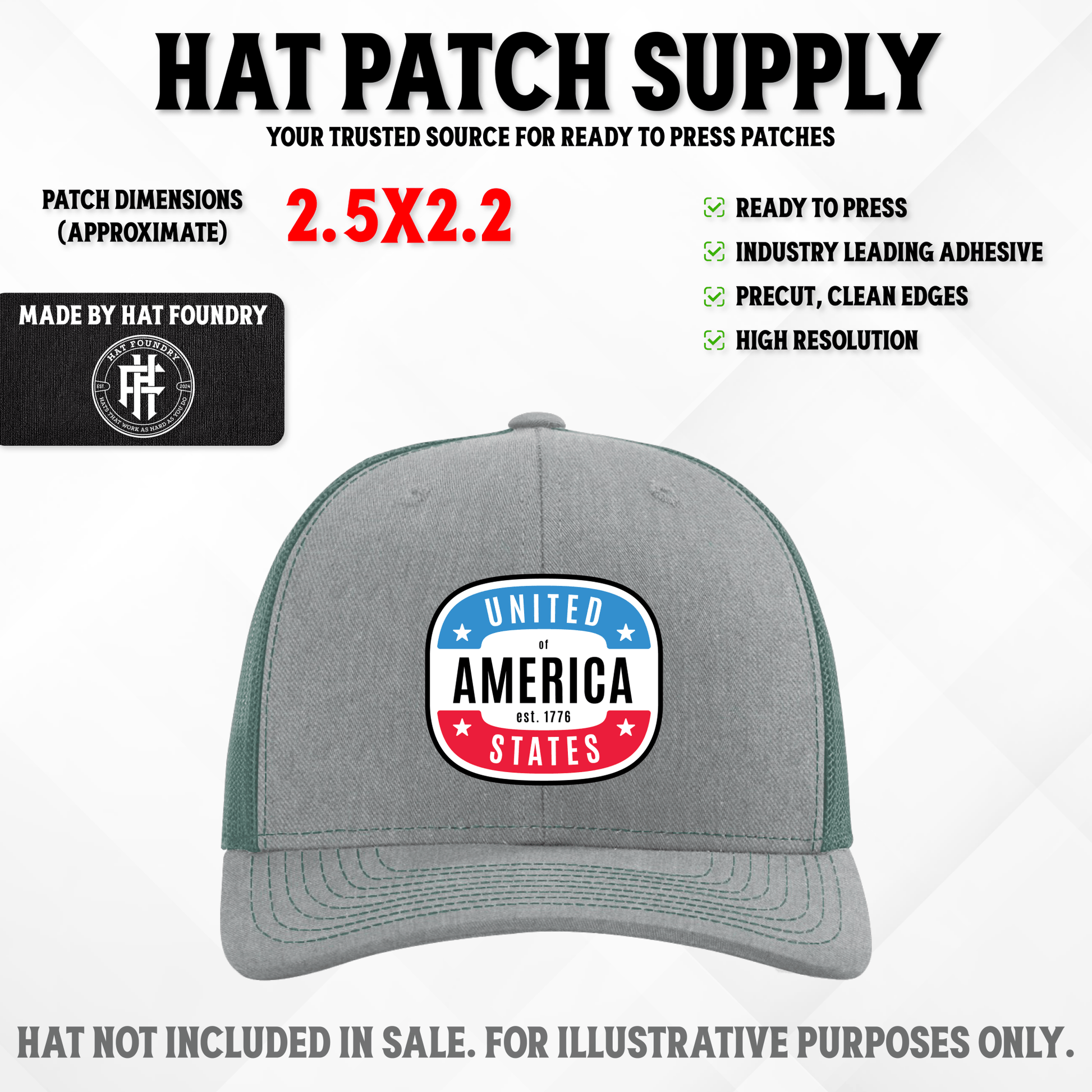 United States of America Patriotic Patch - LoneStar Adhesive