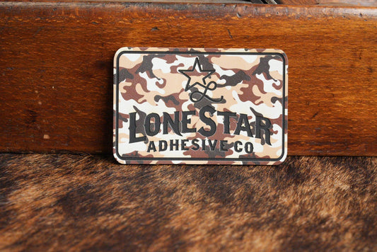 UV Printed Premium Leatherette® Sheets (12x24) - Brown & White Camo - LoneStar Adhesive