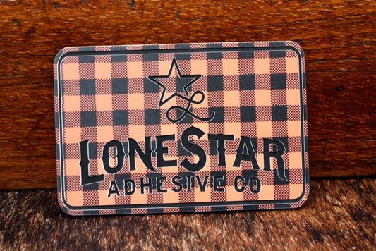 UV Printed Premium Leatherette® Sheets (12x24) - Orange Plaid - LoneStar Adhesive