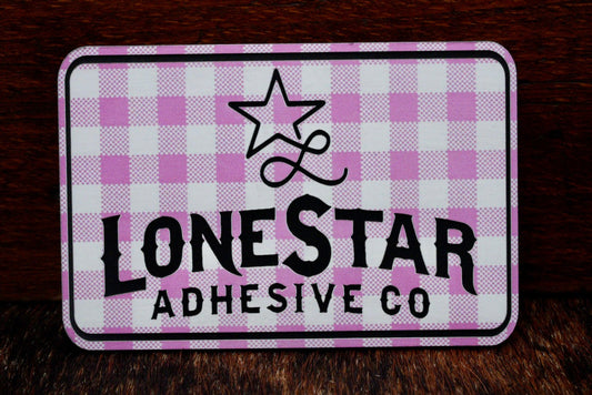 UV Printed Premium Leatherette® Sheets (12x24) - Pink Plaid - LoneStar Adhesive