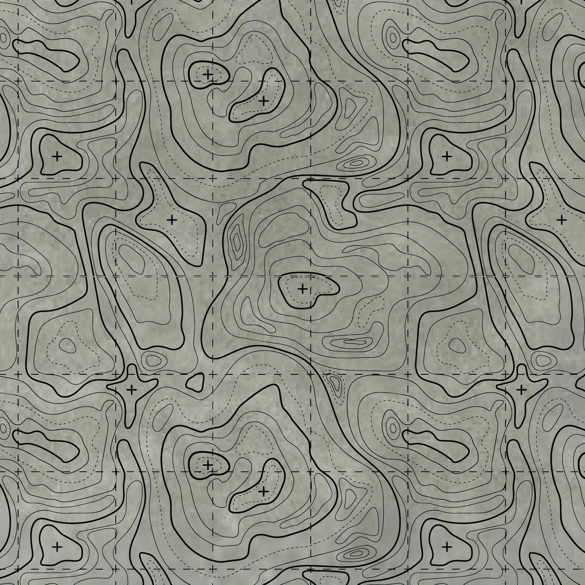 Topographic contour line pattern on a colored material sheet