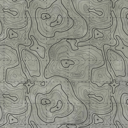 Topographic contour line pattern on a colored material sheet