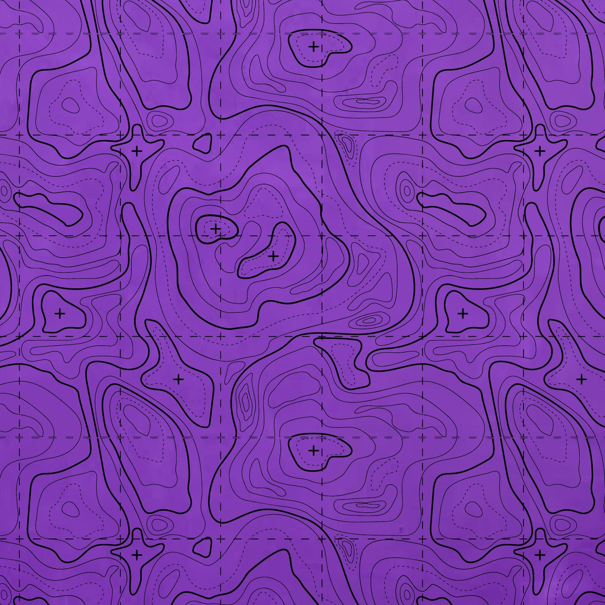 Topographic contour line pattern on a colored material sheet
