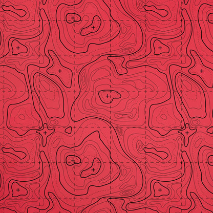 Topographic contour line pattern on a colored material sheet