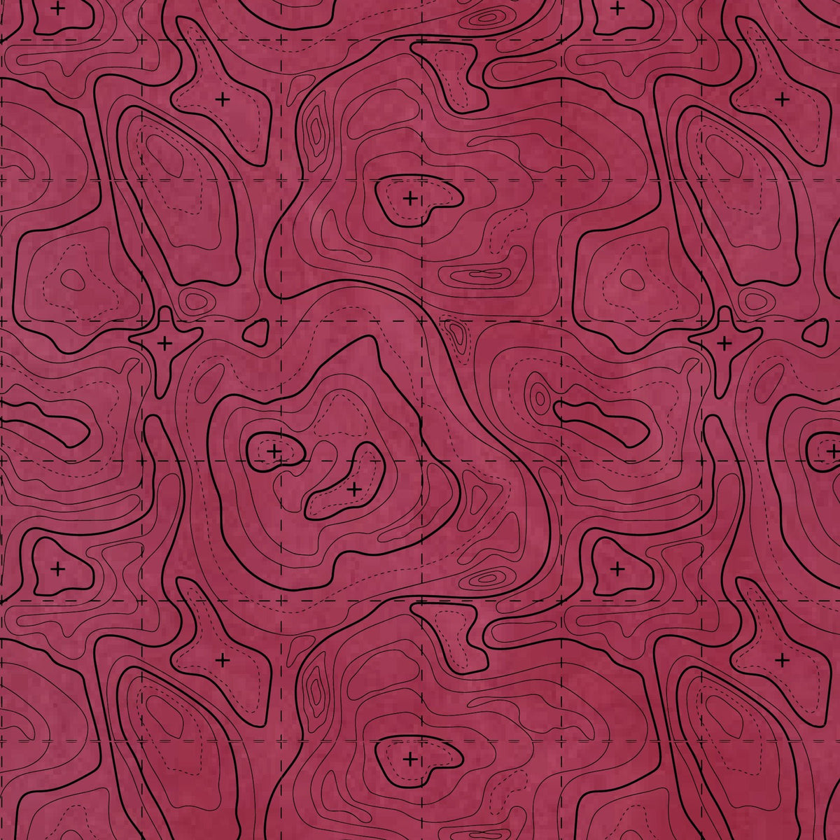 Topographic contour line pattern on a colored material sheet